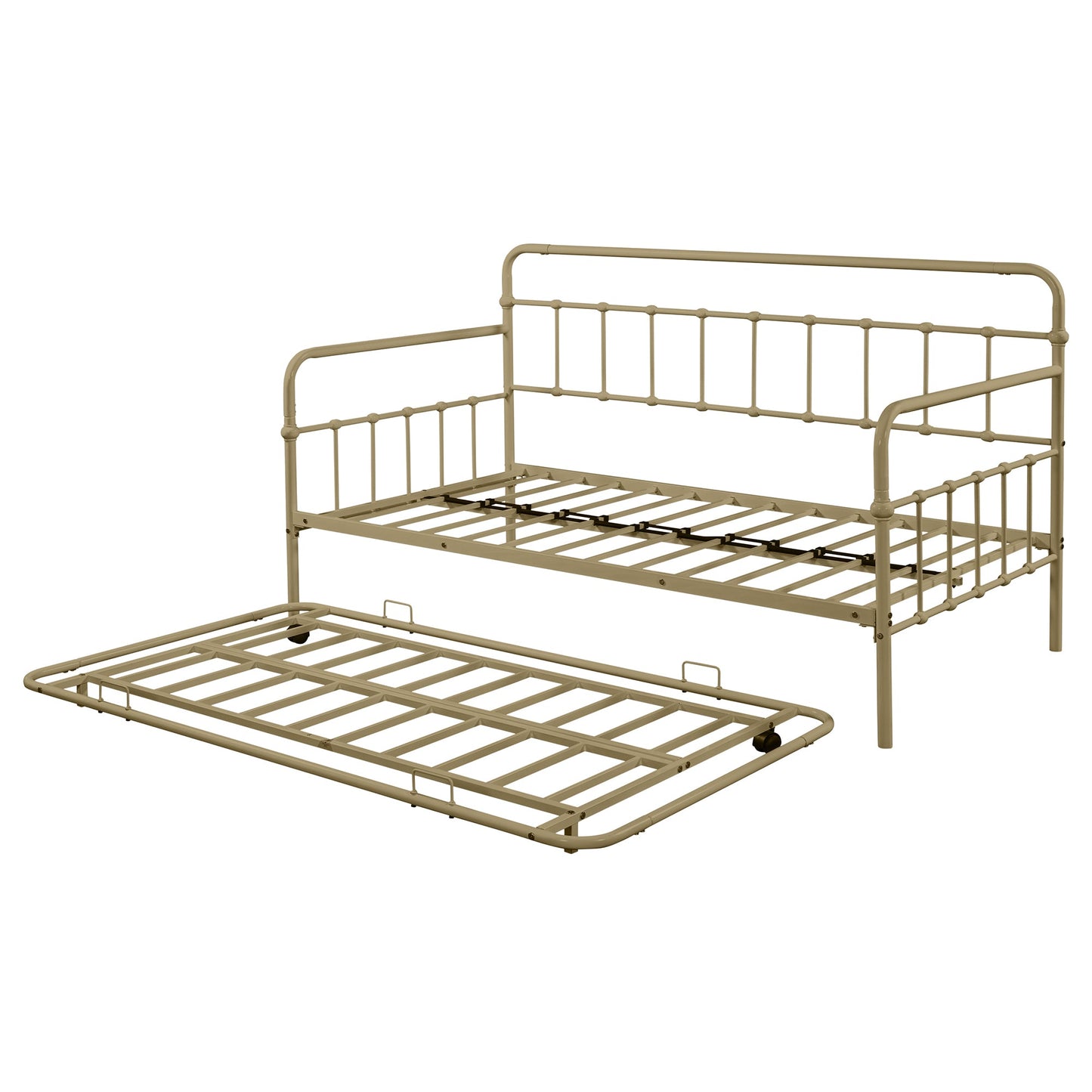 Elegant Bronze Metal Frame Daybed with Trundle