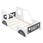 Twin Size Classic Car-Shaped Platform Bed with Wheels - White