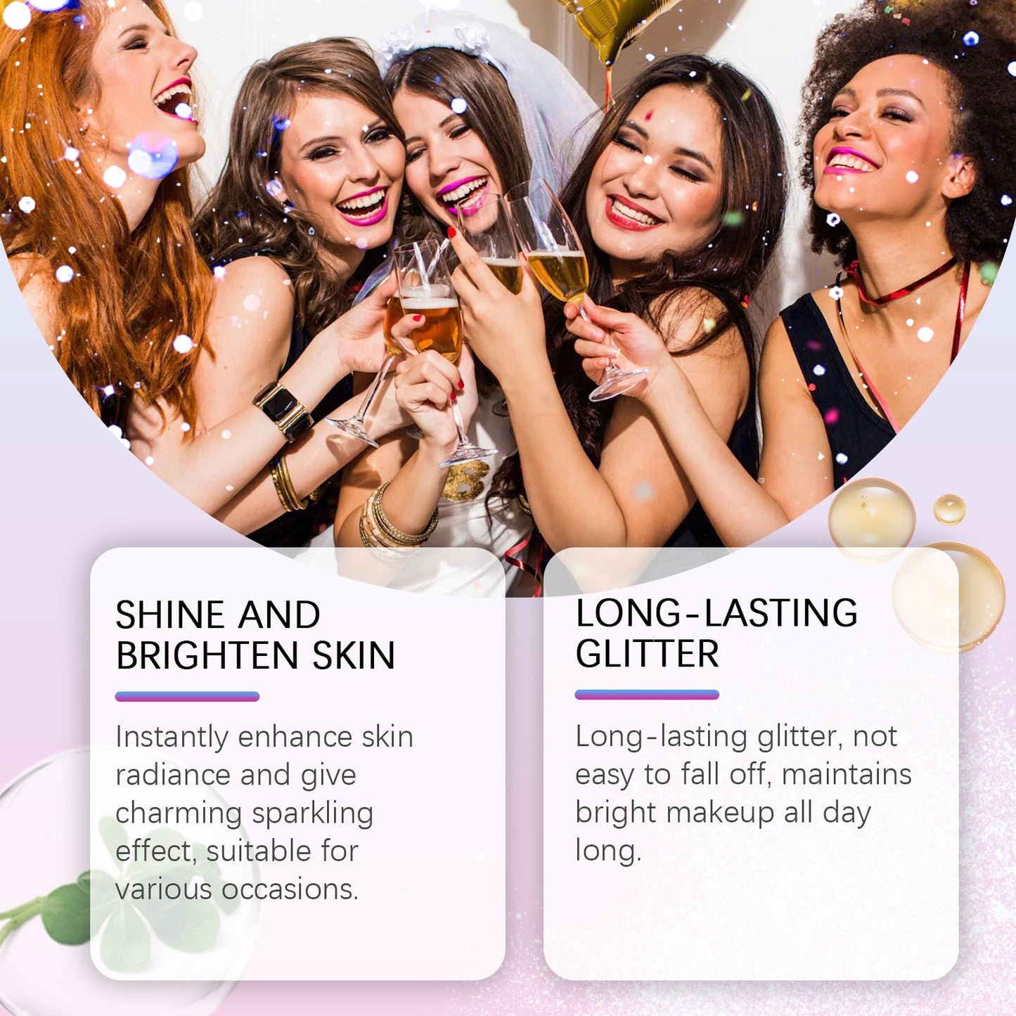 Brightening Glitter Spray, Glitter Highlight Spray Natural Stereo Long-Lasting Brightening Glitter - Korvel