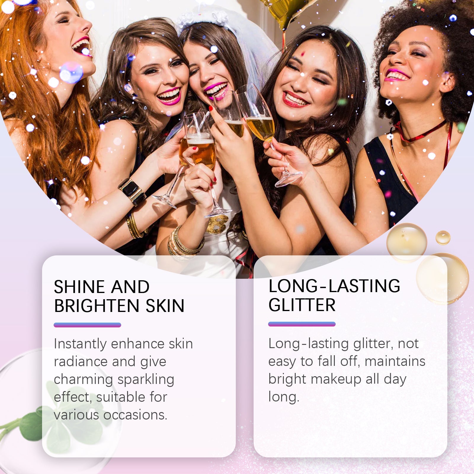 Brightening Glitter Spray, Glitter Highlight Spray Natural Stereo Long-Lasting Brightening Glitter - Korvel