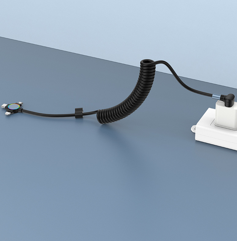 Câble de données USB rétractable trois en un pour charge rapide