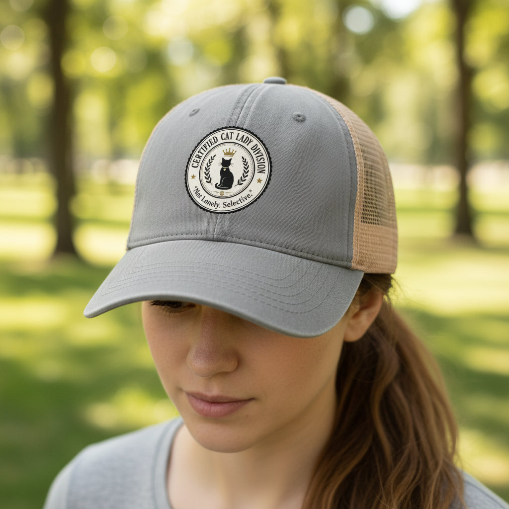 Casquette de queue de cheval de la division des cat ladies certifiées