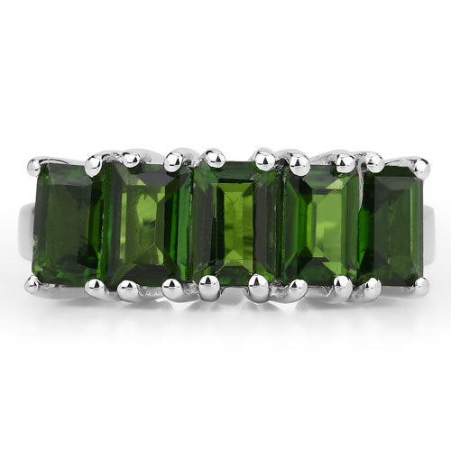 3.25 Carat Genuine Chrome Diopside Sterling Silver Ring