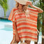 Tassel Openwork Striped V-Neck Cover Up - Korvel