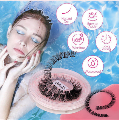 DIY false eyelashes set whole cut eyelashes European and American thick curling travel size eyelash combination - Korvel