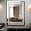 Large Wall-Mounted Silver Decorative Rectangular Wall Mirror for Home, Living Room, Bedroom, Entryway (clear HD mirror) - Korvel