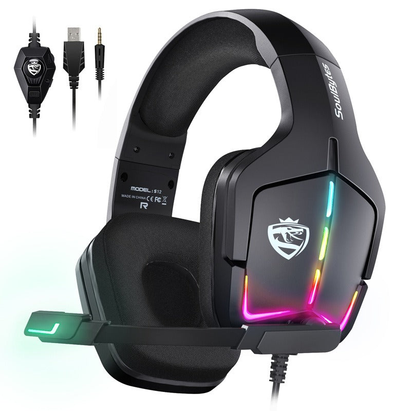 S12 Wired RGB Gaming Headset for PS4