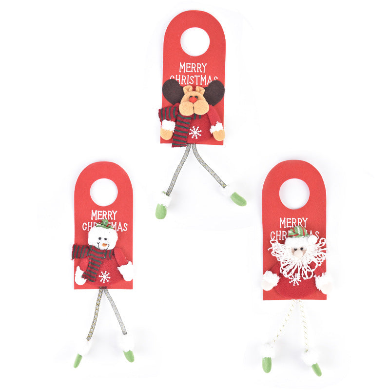 New Christmas Decorations Window Display Pendant Cartoon Old Man Snowman Doll Christmas Fabric Door Hanging - Korvel