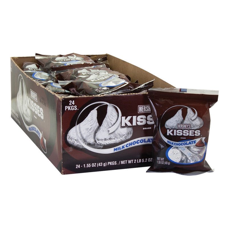 Bolsitas individuales de Hershey's Kisses Chocolate con Leche - 1.5 oz, Caja de 24 Contenidos