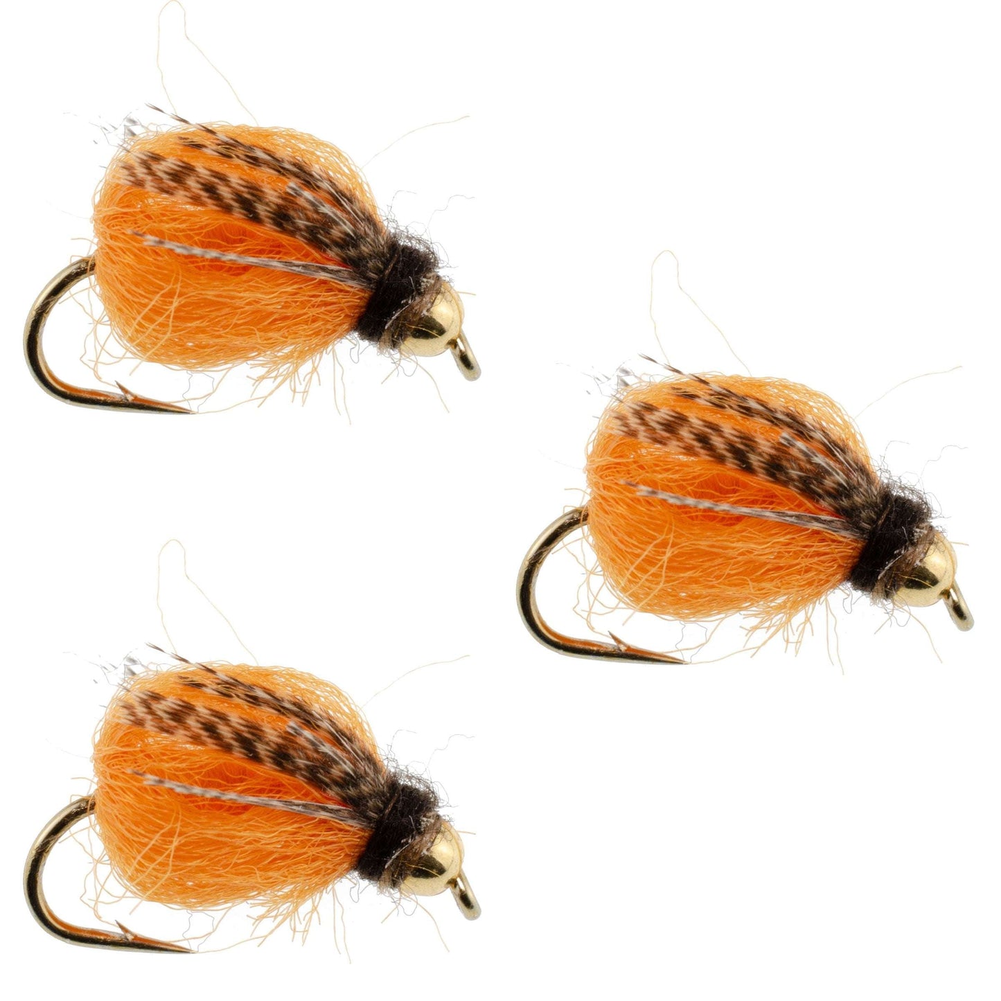 Paquete de 3 Cabezas de Perlas LaFontaine Deep Sparkle Octubre Caddis Pupa - Tamaño 8