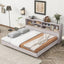 Full Size Daybed Frame with Storage Bookcases - White Oak