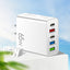 Standard PD65W mobile phone charger 4A type-c PD+3USB multi port European, American, English travel charging head - Korvel
