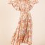 Vestido de Verano Floral con Cintura Ajustable y Mangas de Volante en Capas