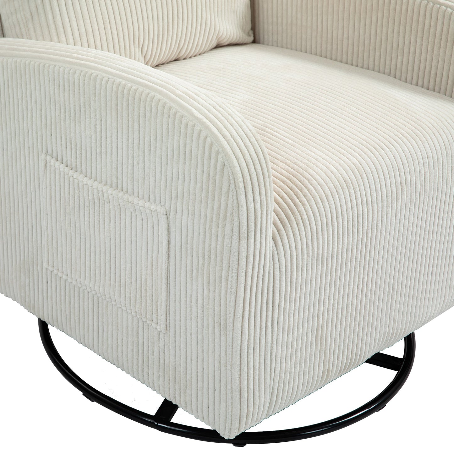 Silla mecedora giratoria tapizada JiaDa en beige