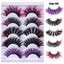 Colorful Fried 5 Pairs Of False Eyelashes Multi-Layer Thick Cross Mink Hair Eyelashes 8D FLUFFY - Korvel