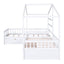Twin Size House Platform Bed with Three Storage Drawers White - Korvel