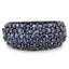 Bague en Argent Sterling avec Saphir Bleu de 3,28 Carats et Topaze Blanche
