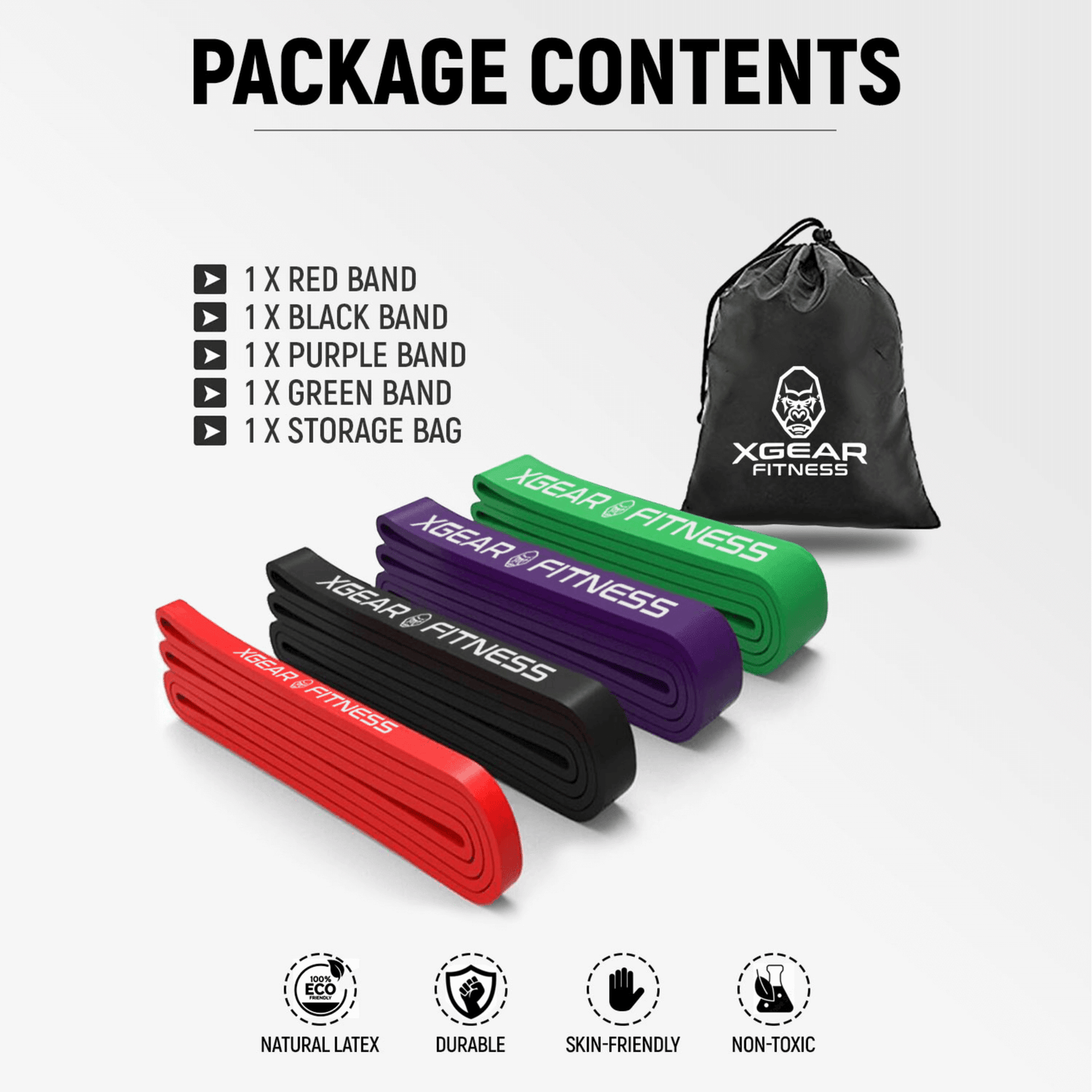 Conjunto de 4 bandas de resistencia XG-PRO de XGear