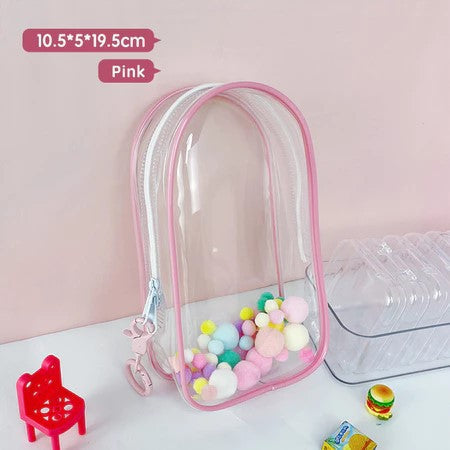 Labubu High Transparency PVC Storage Bag for Travel
