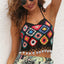 Geometric Halter Neck Swim Top - Korvel