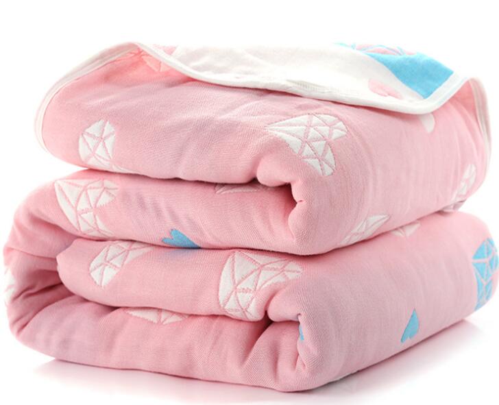 Premium Muslin Cotton Baby Receiving Blanket - 6 Layers Thick