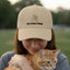 Casquette en coton à profil bas avec art linéaire de chat "Pas une personne sociable"