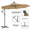 10 FT Solar LED Patio Umbrella with Easy Open Adjustment - Taupe
