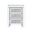U-Can 15.7" Silver Rectangular Mirror Coffee Table with Charging Function