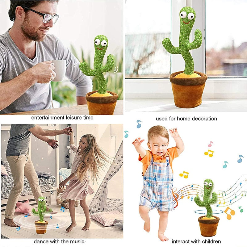 Juguete de Peluche Cactus Bailarín - Muñeco Interactivo que Canta y Baila