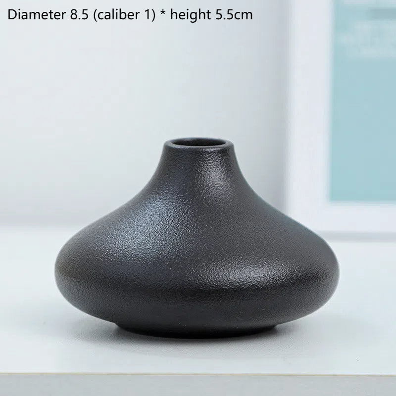 Coarse pottery vase ceramic black tea ceremony flower arrangement vase flower arrangement - Korvel