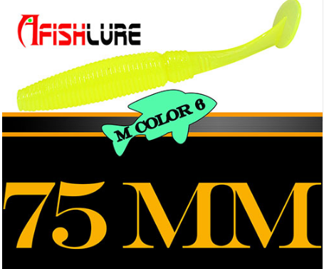 Ensemble de leurres de pêche en ver de silicone T Tail AFISHLURE 6pcs
