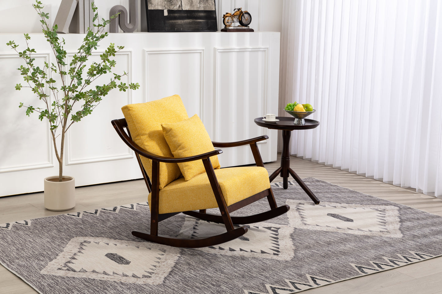Mid Century Modern Upholstered Glider Arm Chair