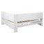 Elegant Full Bed with L-shaped Bookcases and Drawers in White