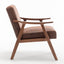 Medieval modern chair, solid wood frame living room chair, accent chair with ultra thick backrest - Korvel