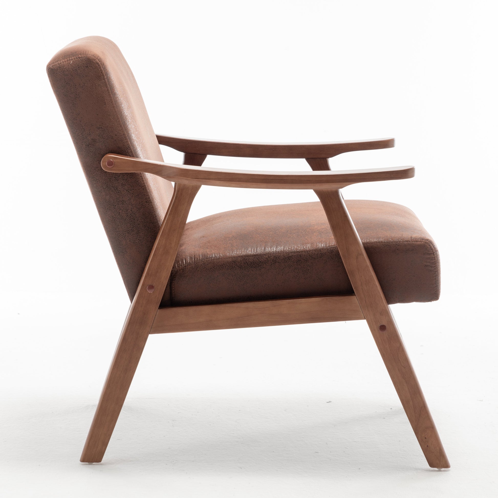 Medieval modern chair, solid wood frame living room chair, accent chair with ultra thick backrest - Korvel