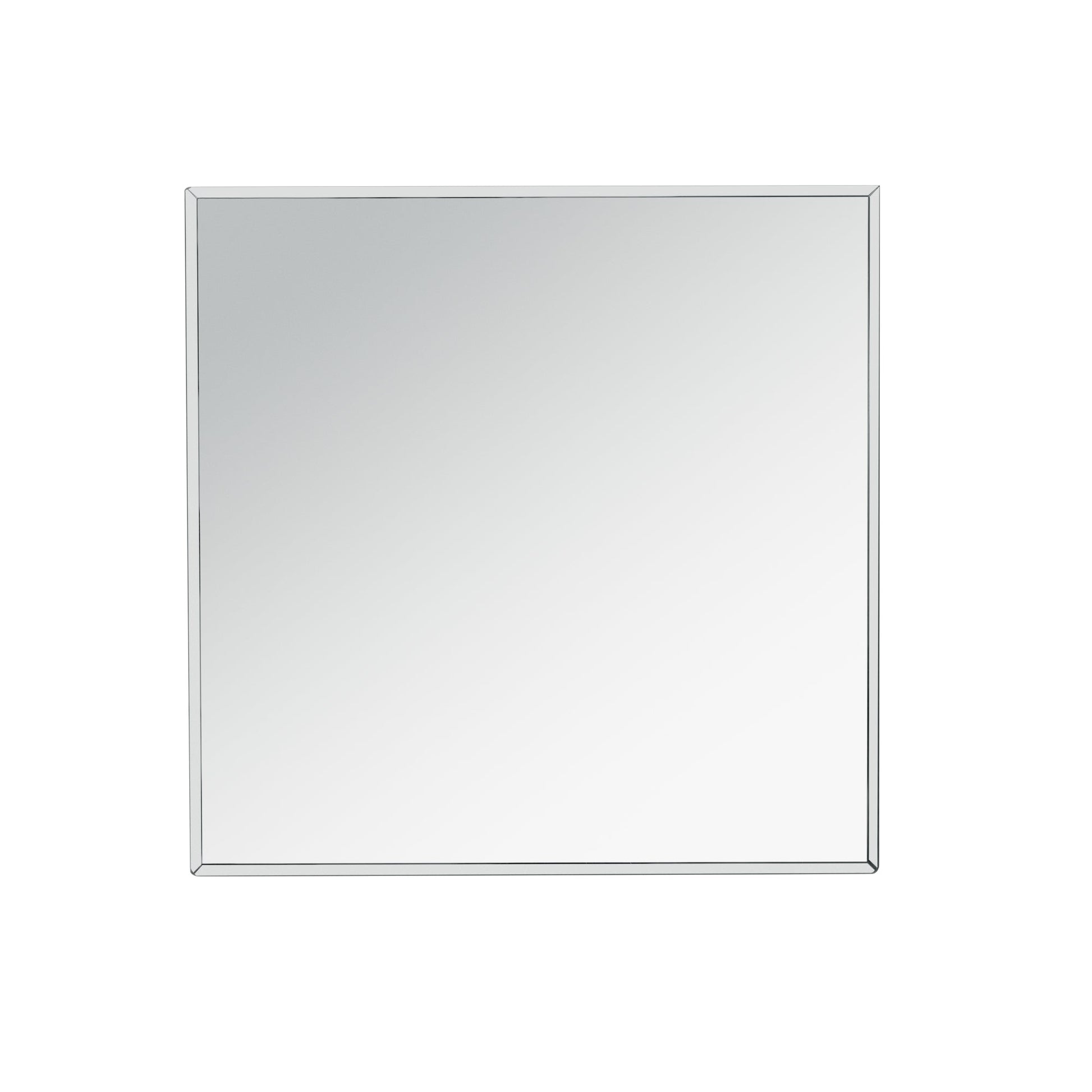 U-Can 13.8'' Silver Square Mirrored End Table, Modern Side Table with Crushed Diamond for Living Room, No Assembly Required - Korvel