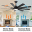 Modern Farmhouse 62-Inch Black Ceiling Fan with Smart Control