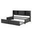 Metal Twin Size Daybed with Trundle, Storage & USB Ports - Black