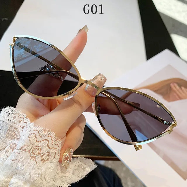 Lunettes de soleil tendance en forme de chat pour femmes - Style vintage de luxe