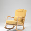 Rocking Chair Upholstered Fabric Rocking Armchair Indoor with High Backrest Glider Chairs and Lumbar Pillow for Living Room - Korvel