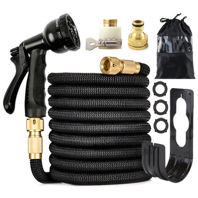 100 - ft Expandable Garden Hose with Nozzle. Light, Durable & Kink - Free for Car Wash & Outdoor Watering - Korvel