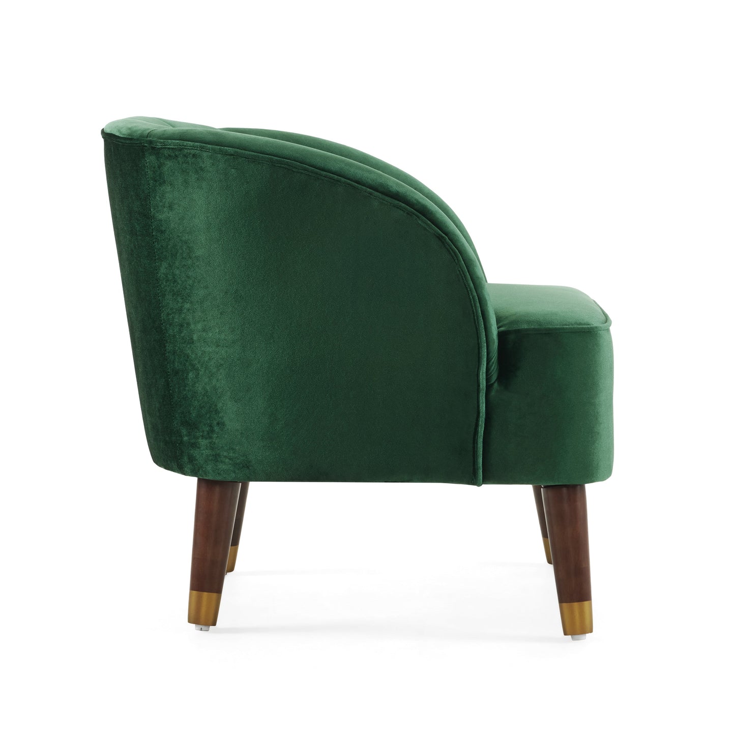 Sofá de acento barrel tapizado elegante con patas de madera