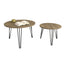 27.56'' Round Nesting Coffee Table Set of 2, Circular Nesting End Table Set  Sturdy Metal Base for Living Room, bedroom, Brown - Korvel