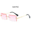 Trendy Men Women Summer Rimless Sunglasses Fashion Small Rectangle Sun Glasses Traveling Style UV400 Shades Eyewear - Korvel