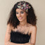 Diamond inlaid fabric flower toothed anti slip exaggerated headband - Korvel