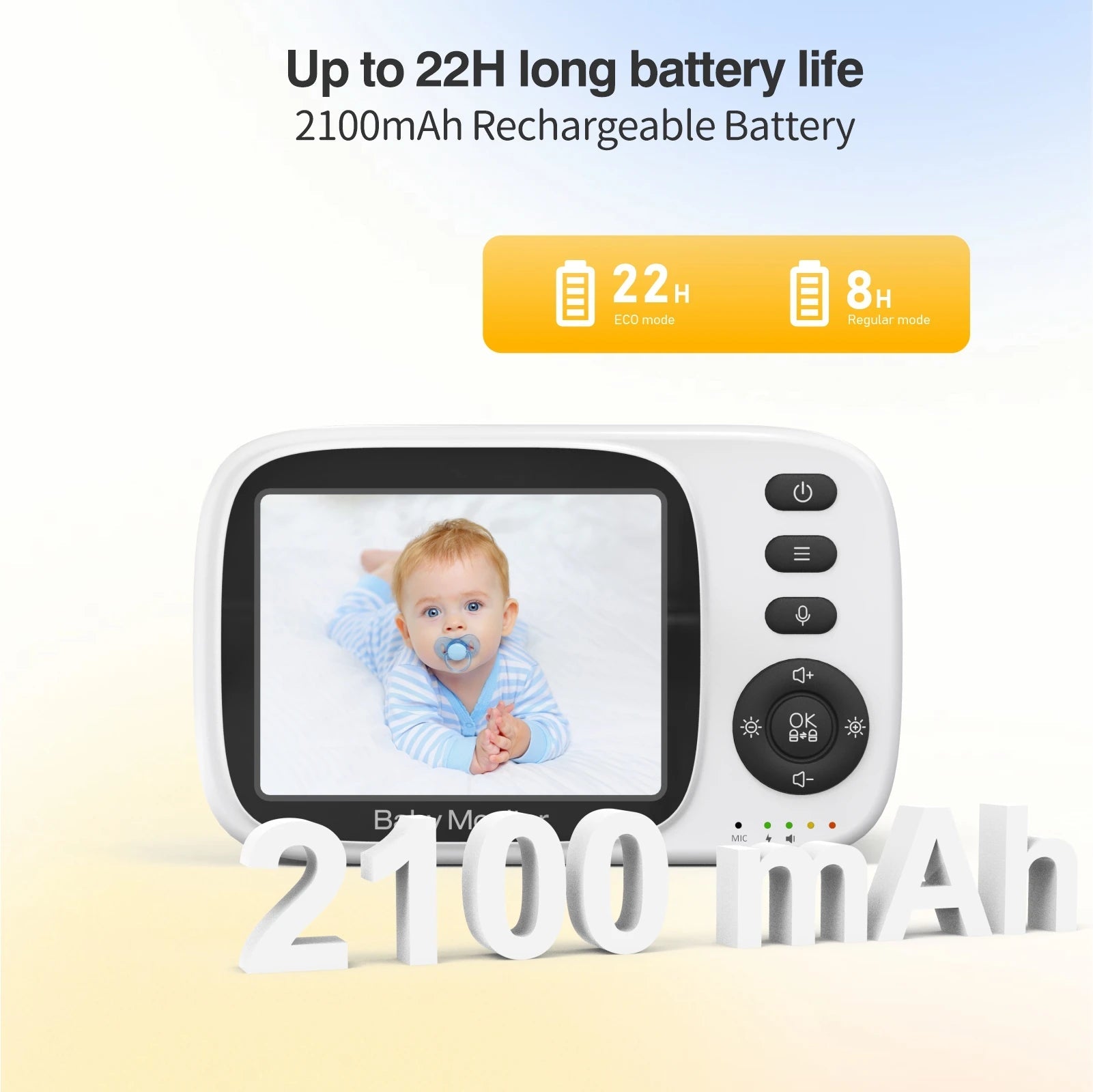 Video Baby Monitor 2.4G Wireless with 3.2 Inches LCD 2 Way Audio Talk Night Vision Surveillance Security Camera Babysitter - Korvel
