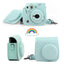 For Fujifilm Instax Mini 8 Mini 9 Camera PU Leather Color Bag Instax Mini case with Shoulder Strap Transparent Crystal Cover - Korvel