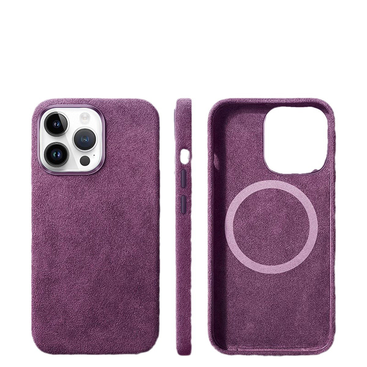 Italian Alcantara Case for iPhone 15 Pro Max Business Leather Phone Back Cover for iPhone 13 Pro Max Magnets - Korvel