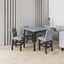 TOPMAX 5-piece cabinet dining table set, wooden square dining table and chairs, and 4 soft cushioned high back chairs in black - Korvel