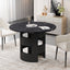 42.12"Modern Round Dining Table with Printed Black Marble Table Top for Dining Room - Korvel